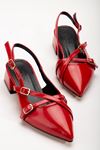 Pary Kırmızı Rugan Kadın Topuklu Ayakkabı  